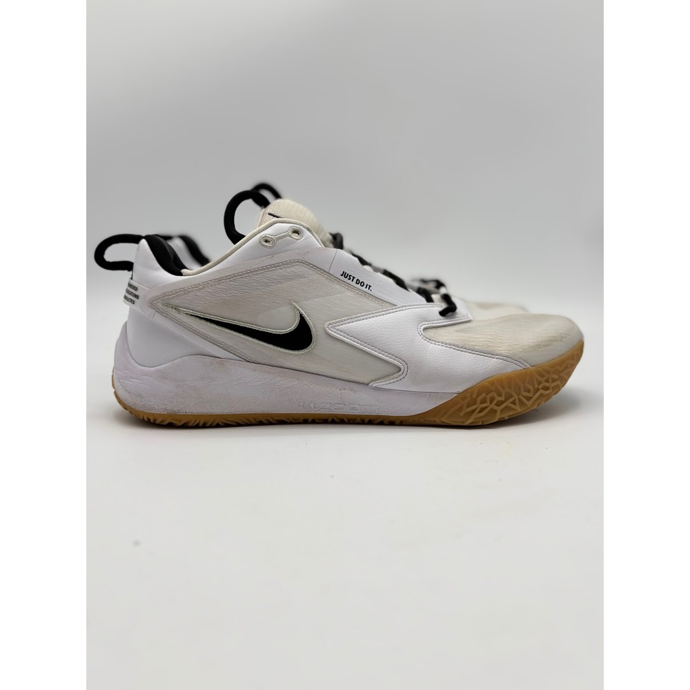 Nike Air Zoom Hyperace 3 Mens 13 White Black Gum Volleyball Shoes FQ7074-101 - Picture 2 of 8